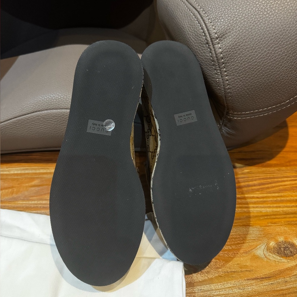 GUCCI Womens Ilde GG Supreme Canvas & Leather Flatform Loafers -Worn 1x 37.5/7.5 - Picture 16 of 16